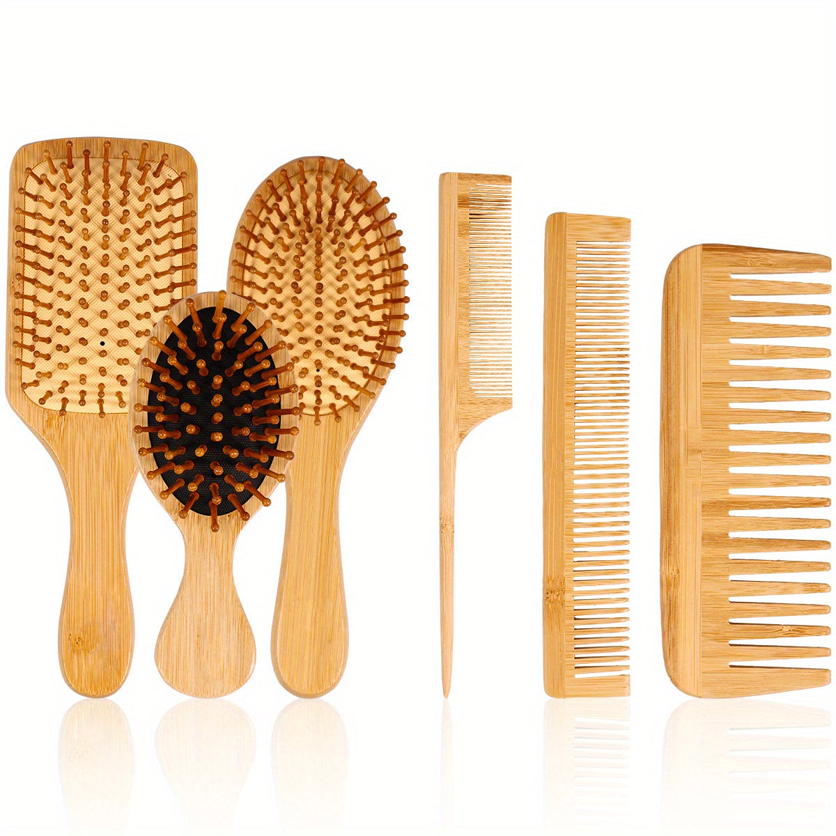 6pcs Hair Brush Set Anti Static Hair Brush And Comb Set Scalp Massage Brush