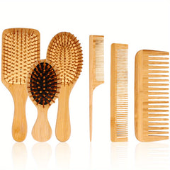 6pcs Hair Brush Set Anti Static Hair Brush And Comb Set Scalp Massage Brush