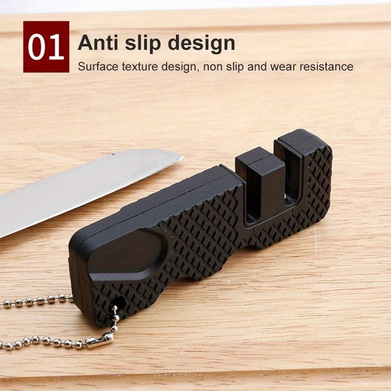 2pcs Mini Sharpener Handheld Tool for Kitchen & Camping