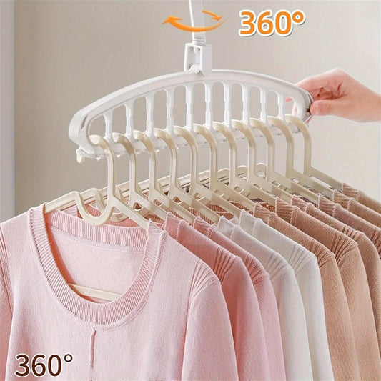 1pc Plastic Clothes Hanger Folding Clothes Rack Space Saving Storage