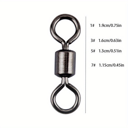 10pcs Fishing Barrel Swivels Hook Line Connectors Saltwater Freshwat
