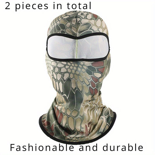 2pcs Balaclava Riding Mask Winter Outdoor Sunscreen Windproof Neck Gaiter