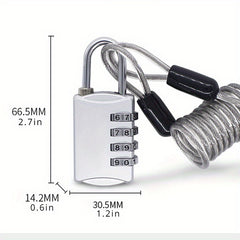 Portable Helmet Lock Steel Cable Bicycle Lock