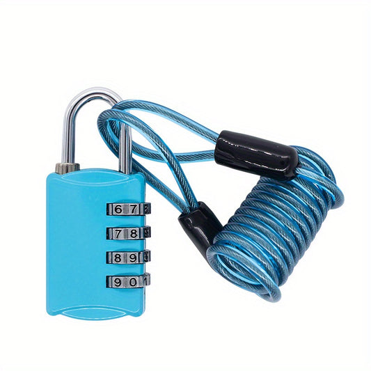 Portable Helmet Lock Steel Cable Bicycle Lock