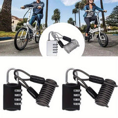 Portable Helmet Lock Steel Cable Bicycle Lock