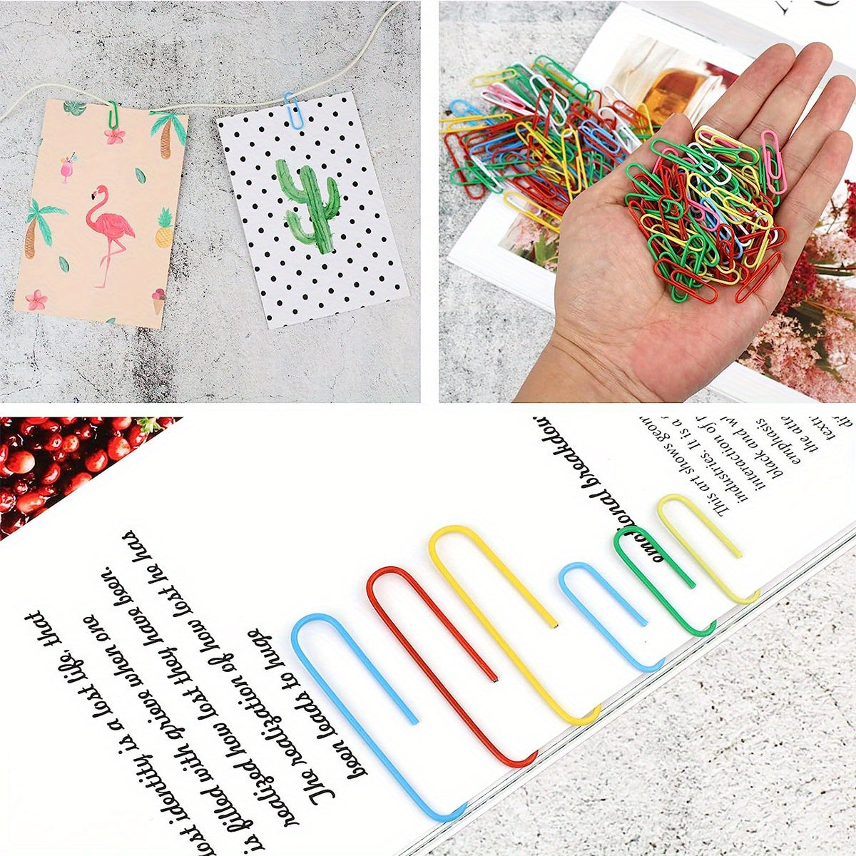 250pcs Assorted Sizes Office Stationery Clips Set