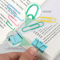 250pcs Assorted Sizes Office Stationery Clips Set