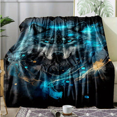 Wolf Flannel Blanket Cozy Warm Soft Throw Blanket