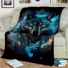 Wolf Flannel Blanket Cozy Warm Soft Throw Blanket