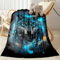 Wolf Flannel Blanket Cozy Warm Soft Throw Blanket