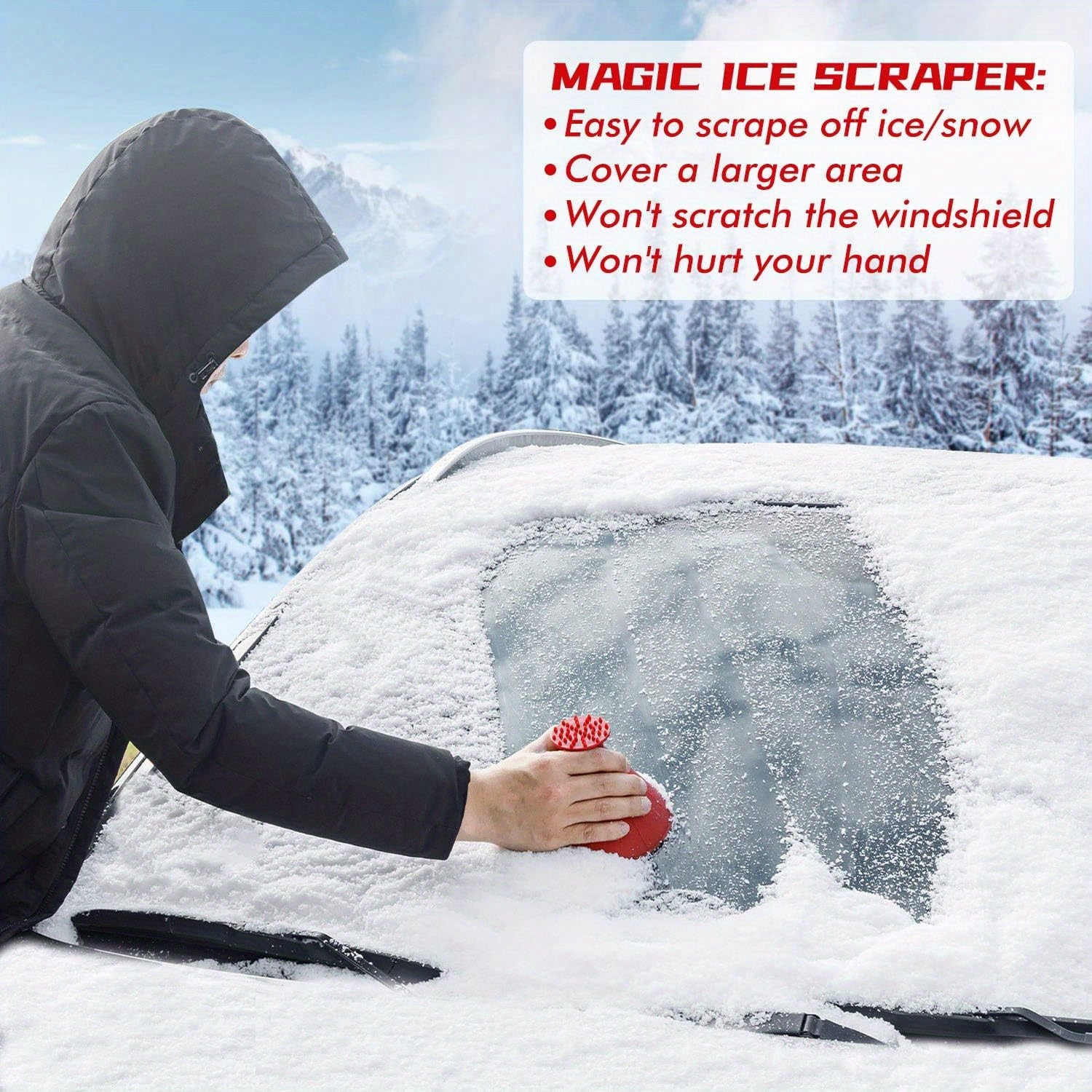 2pcs Funnel Shaped Ice Scraper Car Windshield Snow Scrapers