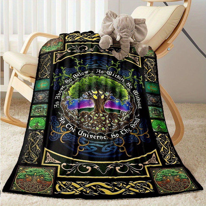 Tree Of Life Blanket Soft Throw For All Season Warm Cozy Outdoor Travelling