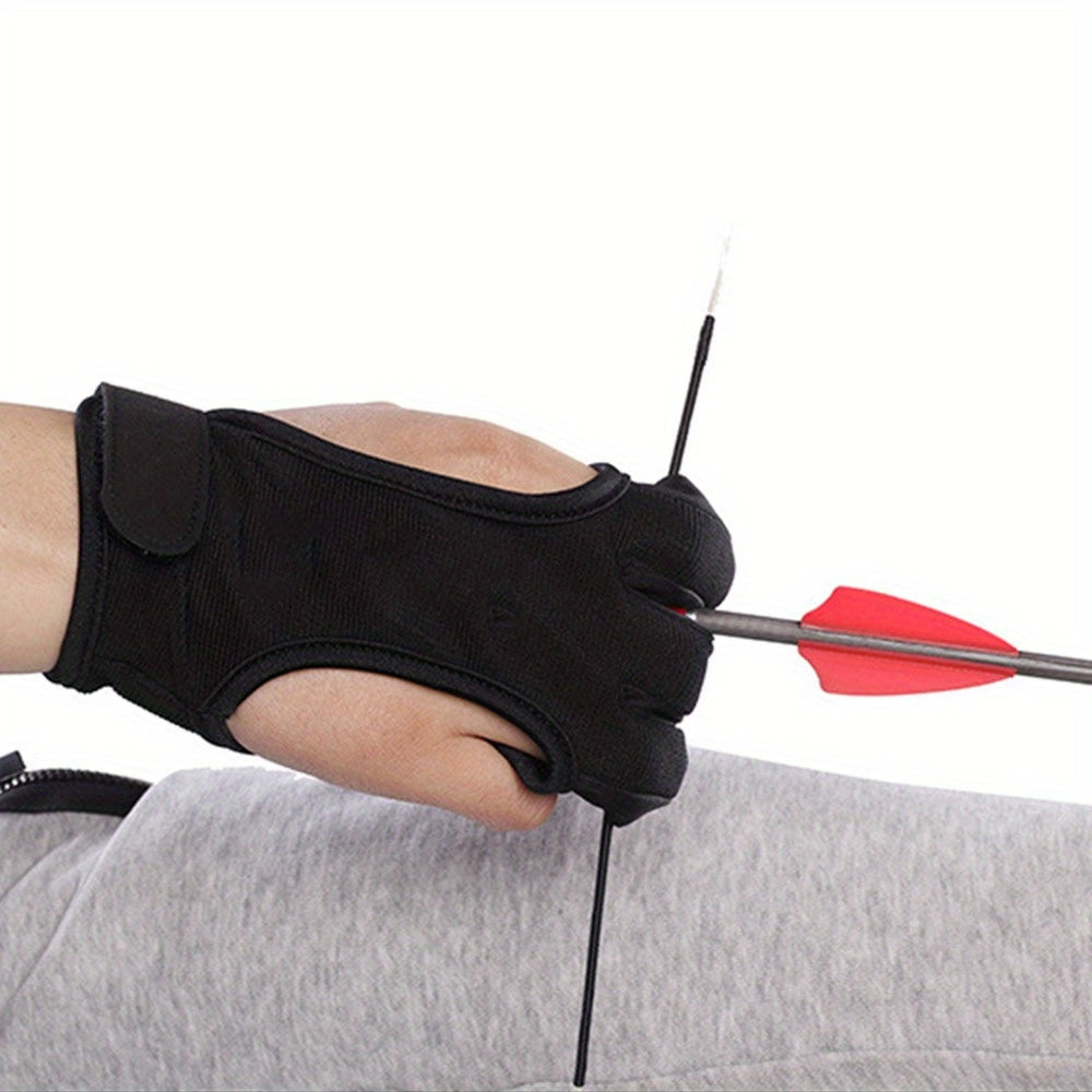 1pc Archery Three finger Gloves Hand Guard Protector Glove