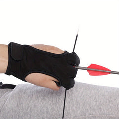 1pc Archery Three finger Gloves Hand Guard Protector Glove