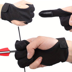 1pc Archery Three finger Gloves Hand Guard Protector Glove