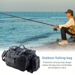 Large Capacity Fishing Tackle Bag with Multiple Pockets