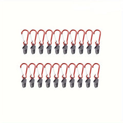 15pcs Windproof Tent Awning Clamps With Carabiner Hook for Outdoor Camping