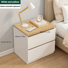 39 Double Layer Drawer Bedside Cabinet Modern Mini Storage Cabinet