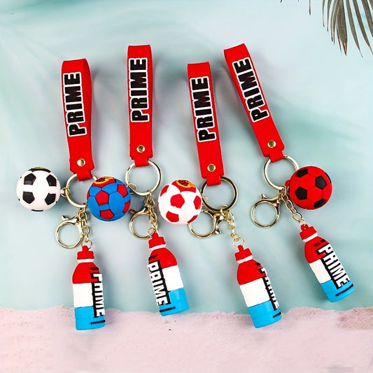 PVC Football Bottle Doll Key Chain Decoration Gift