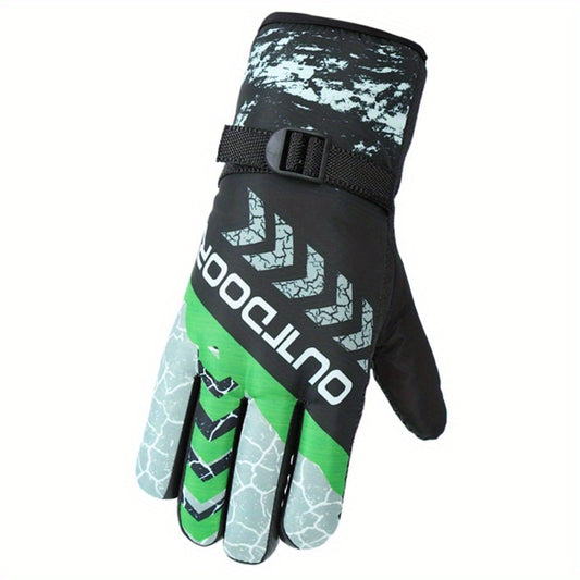 Winter Warm Gloves Thickened & Lengthened Skiing Gloves Non Slip Cycling Gloves