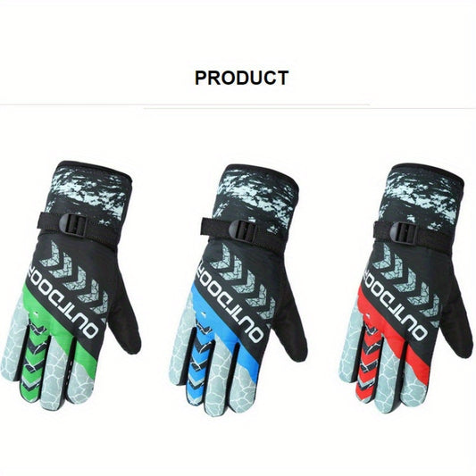 Winter Warm Gloves Thickened & Lengthened Skiing Gloves Non Slip Cycling Gloves