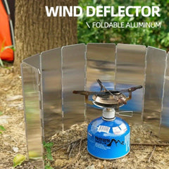 9pc Portable Aluminum Alloy Gas Stove Windshield Camping BBQ Wind Guard