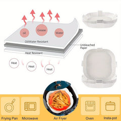 50pcs Baking Tray Disposable Air Fryer Special Paper High-Temperature Resistant