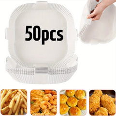 50pcs Baking Tray Disposable Air Fryer Special Paper High-Temperature Resistant