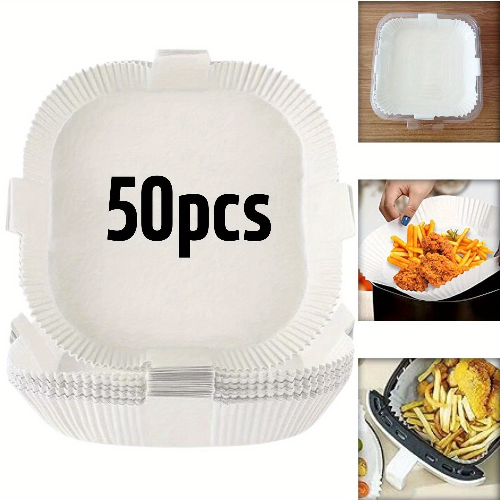 50pcs Baking Tray Disposable Air Fryer Special Paper High-Temperature Resistant