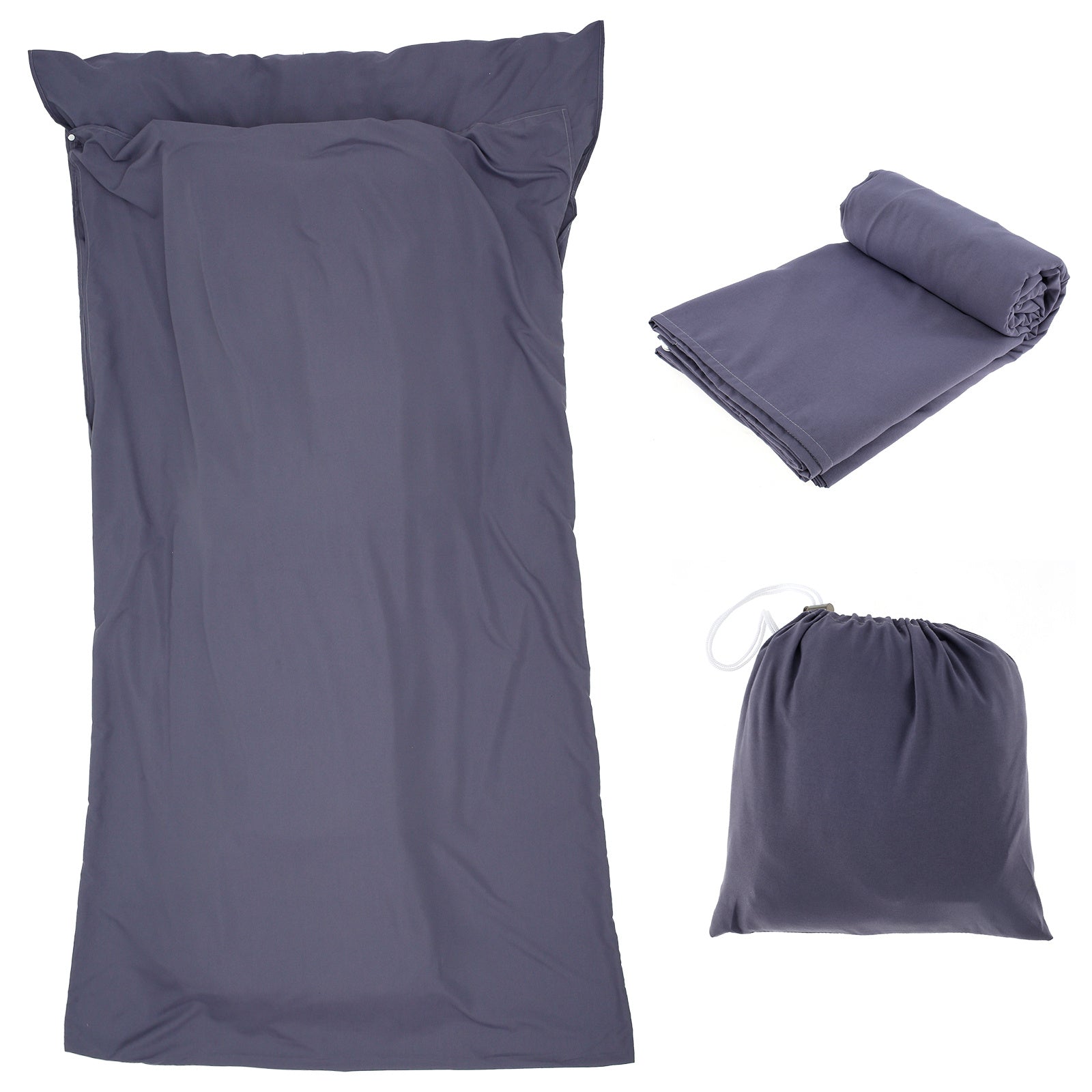 Portable Travel Sleeping Bag Liner with Pillow Pocket