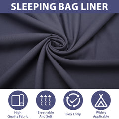 Portable Travel Sleeping Bag Liner with Pillow Pocket