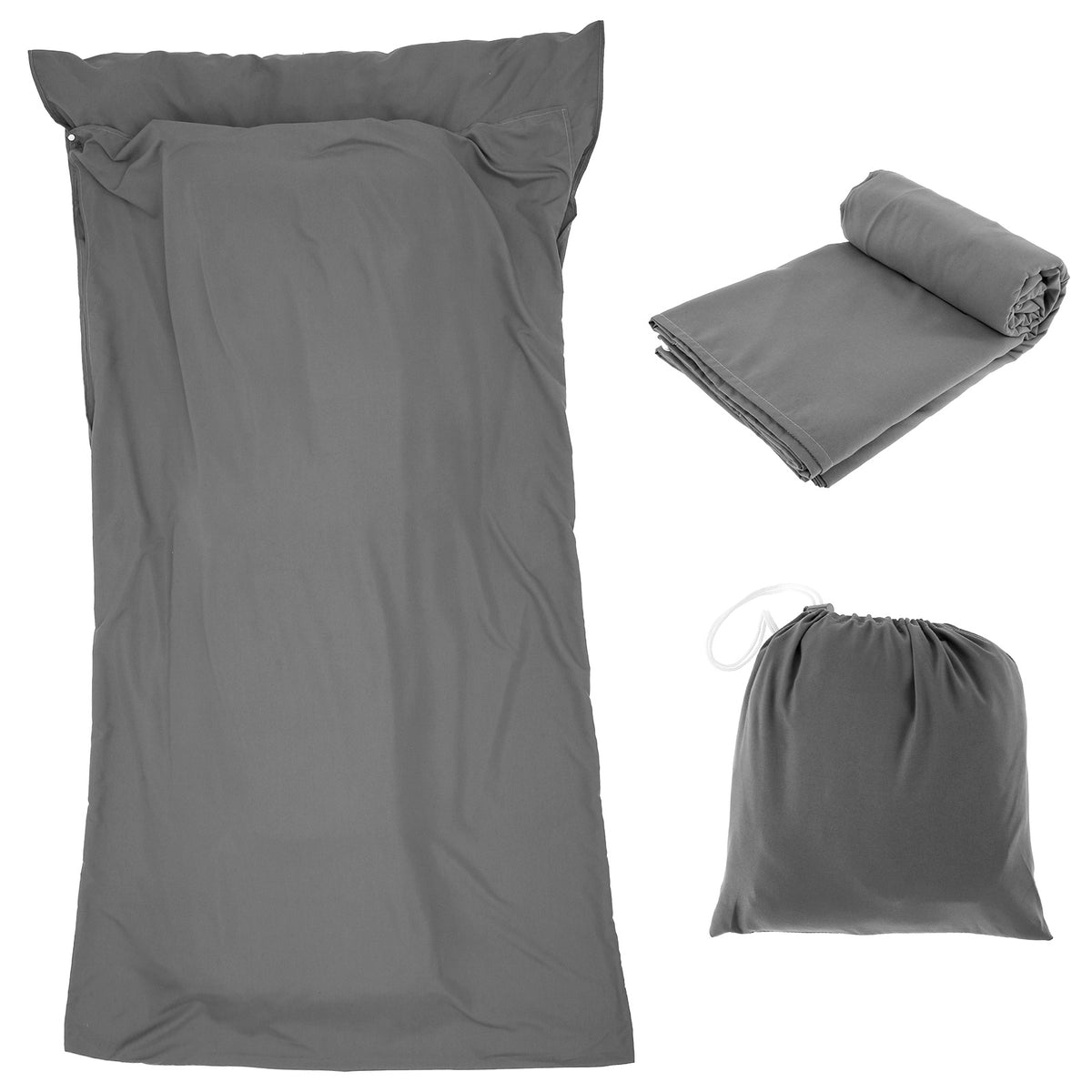 Portable Travel Sleeping Bag Liner with Pillow Pocket
