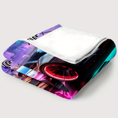 Track Car Print Blanket Lightweight Flannel Throw Blanket