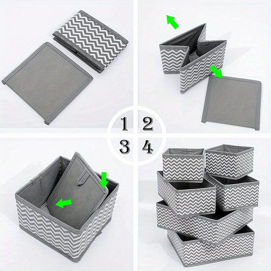 6pcs Drawer Organizer Foldable Storage Box for Desk Yacht Cabin Home