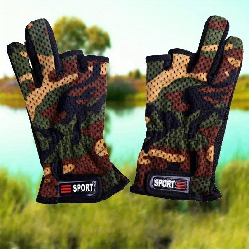 1 Pair Breathable Fishing Gloves Anti-slip Wear-resistant Outdoor Activities