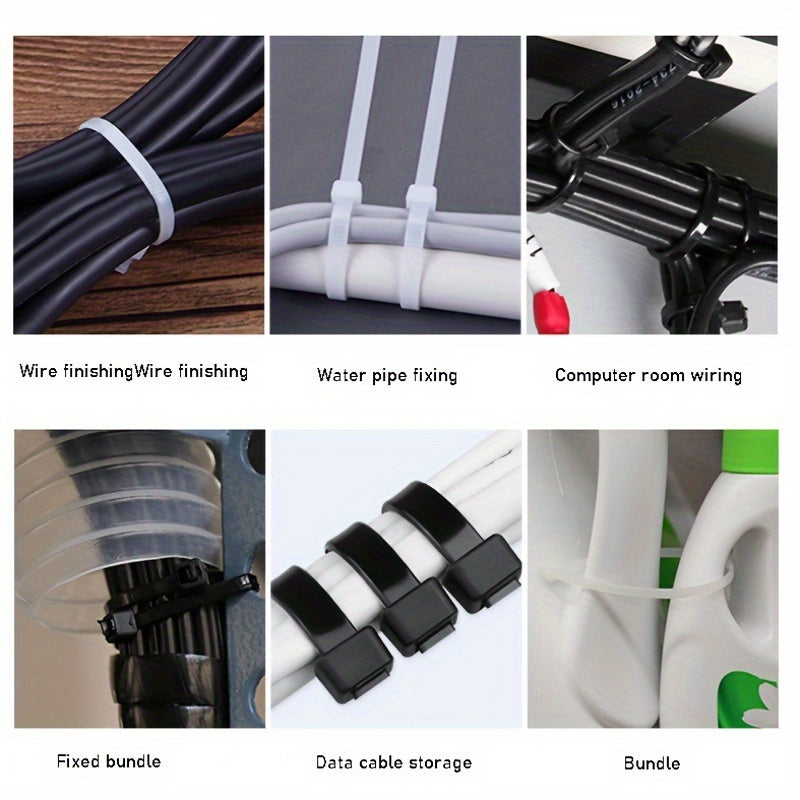 200 Pack 4mmx19 Heavy Duty Clear Zip Ties - Outdoor Wire Binding
