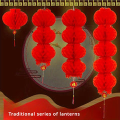 Red Plastic Lantern String Spring Decor Supplies