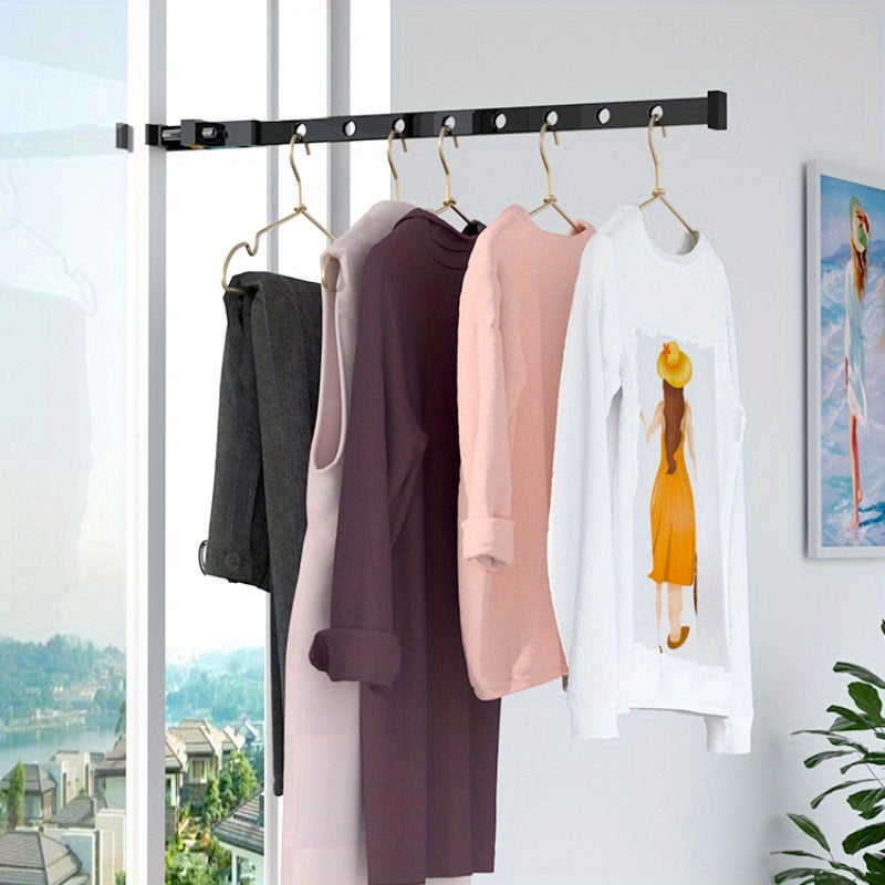 Punch Drying Rack Wardrobe Hanging Rod Clothes Storage Household Drying Rod