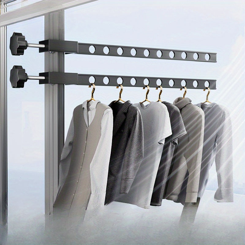 1pc Punch Drying Rack Wardrobe Hanging Rod Clothes Storage Household Drying Rod