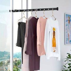 1pc Punch Drying Rack Wardrobe Hanging Rod Clothes Storage Household Drying Rod