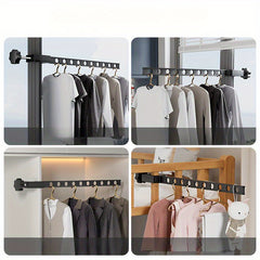 1pc Punch Drying Rack Wardrobe Hanging Rod Clothes Storage Household Drying Rod