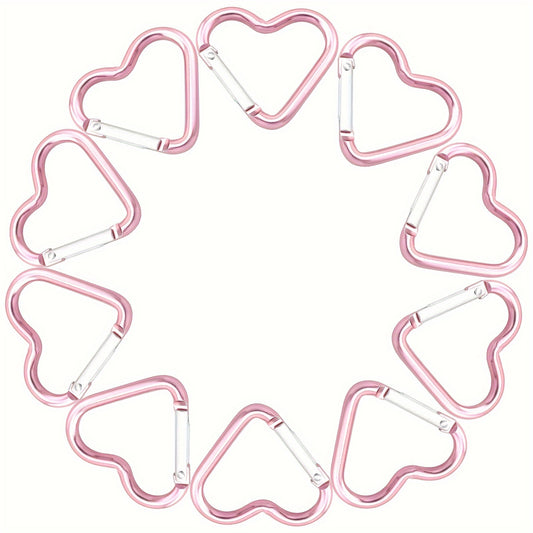 10pcs Heart Shaped Carabiner Hooks for Outdoor Activities