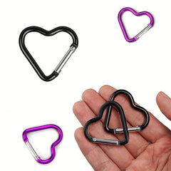 10pcs Heart Shaped Keychain Aluminum Alloy Spring Snap Hook
