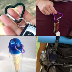 10pcs Heart Shaped Keychain Aluminum Alloy Spring Snap Hook