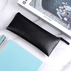 2pcs PU Leather Pencil Case Small Zipper Pouch for Pens Markers Makeups