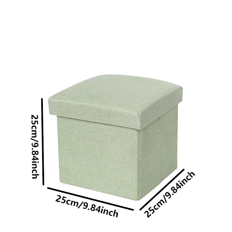 Foldable Storage Stool Cotton Linen Storage Box Shoe Changing Stool