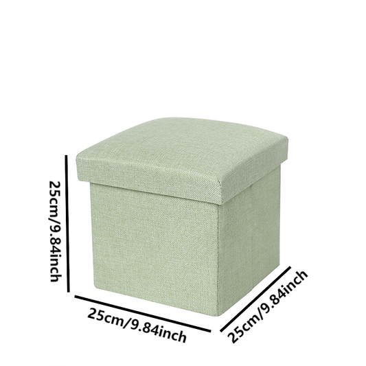 Foldable Storage Stool Cotton Linen Storage Box Shoe Changing Stool
