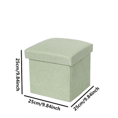 Foldable Storage Stool Cotton Linen Storage Box Shoe Changing Stool