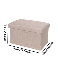 Foldable Storage Stool Cotton Linen Storage Box Shoe Changing Stool