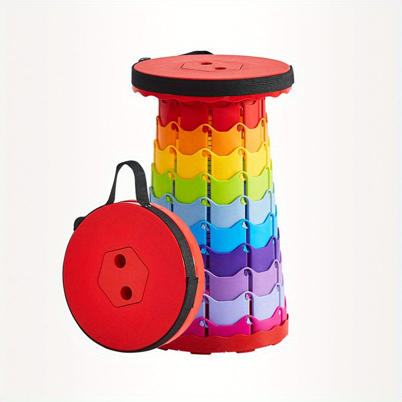 Portable Folding Leisure Stool Plastic Retractable Stool for Outdoor Activities